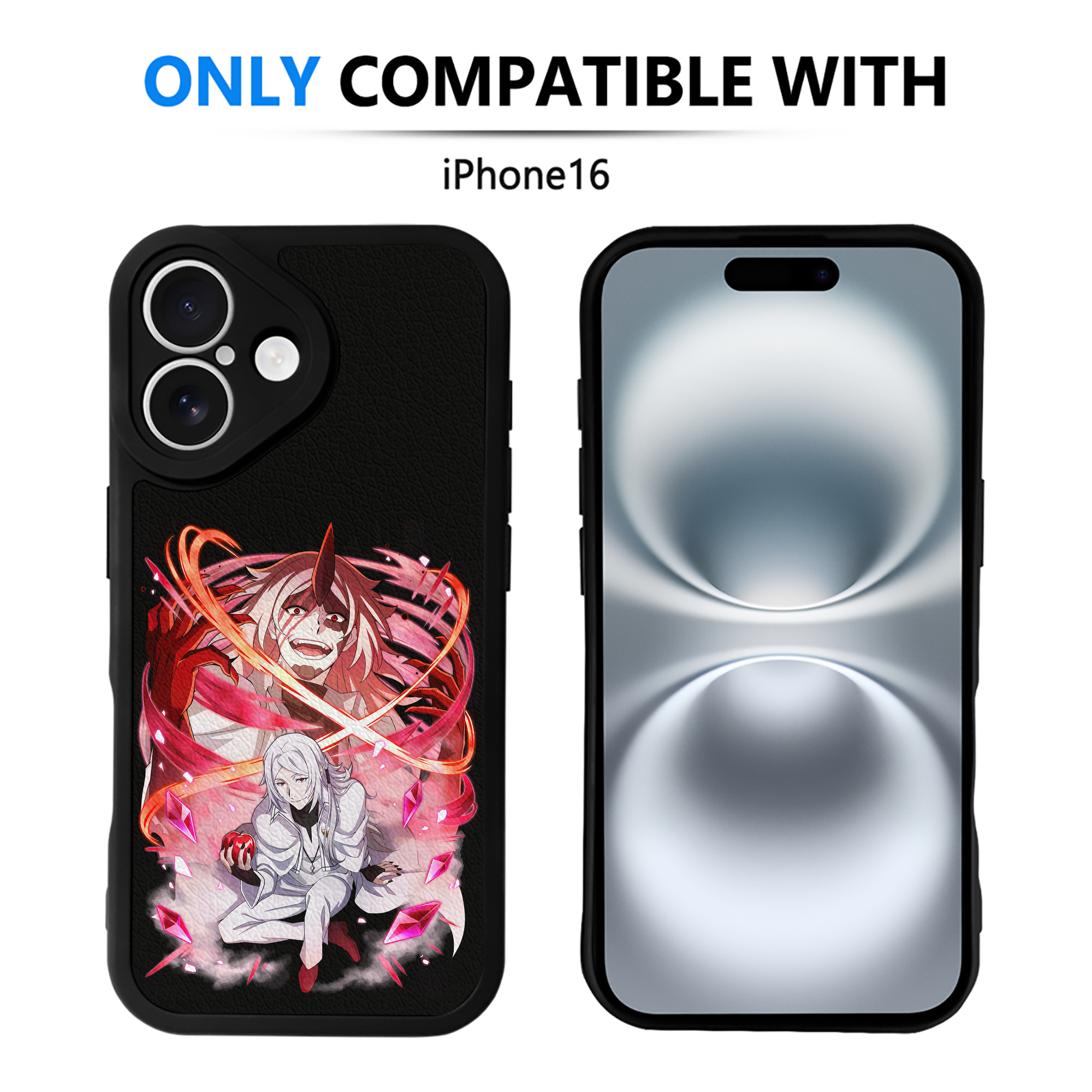 （画像用） 文豪ストレイドッグス Bungo Stray Dogs 【iPhone 16シリーズ対応】シリコンスマホケース（レザー調） 材質：シリコン